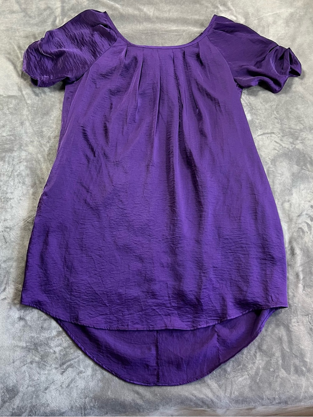 Jessica Simpson Purple Puff-Sleeve Tunic Top
